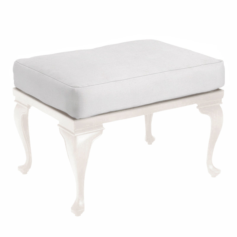 Provance Ottoman with Cushion, No Welt, Linen Snow, Chalk