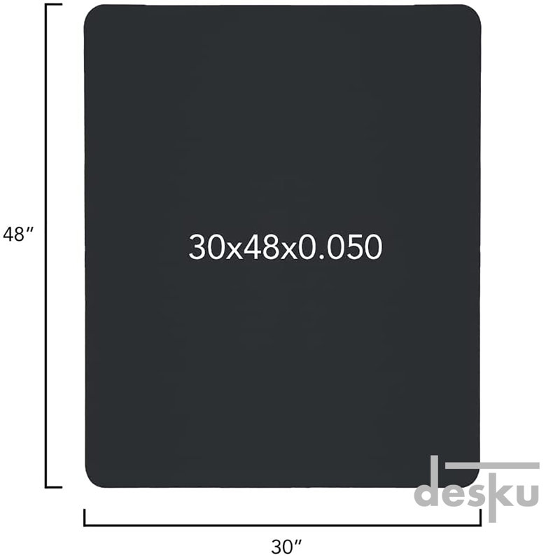 Tapis de chaise rectangulaire, Non inclus, L 48 po x P 30 po, Noir