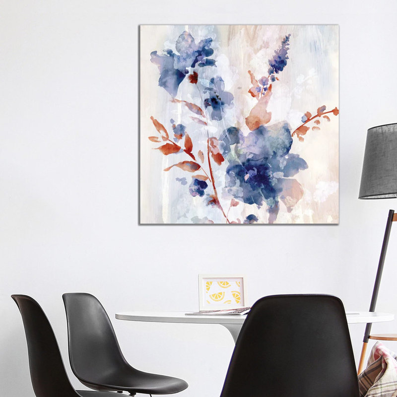 Flower Poetry II by Eva Watts - Wrapped Canvas Painting, 93.98 cm H x 93.98 cm W x 3.175 cm D