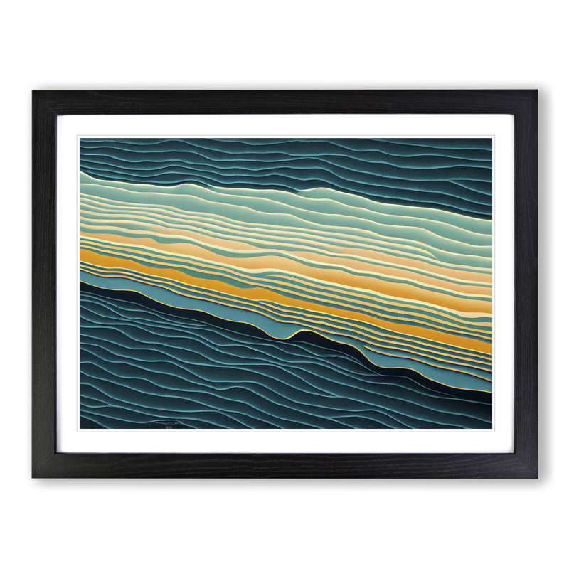 XH1022-6051X Modern Audio Soundwave Art Vol.4 Abstract - Single Picture Frame Print, Black, 46cm H x 64cm W