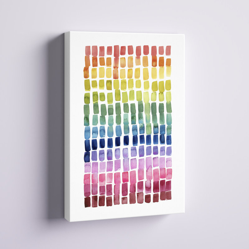 «Under the rainbow II» par Grace Popp - peinture sur toile tendue, H 12 po x l 8 po