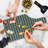 Ambesonne Geometric Tempered Glass Cutting Board Rhombuses Crossing Lines Charcoal Grey Eggshell