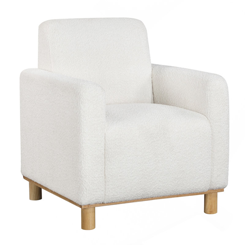 Chaise avec accoudoirs en tissu White Boucle