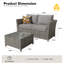 Causeuse modulaire en osier avec coussins et table basse sans assemblage requis-1057204117