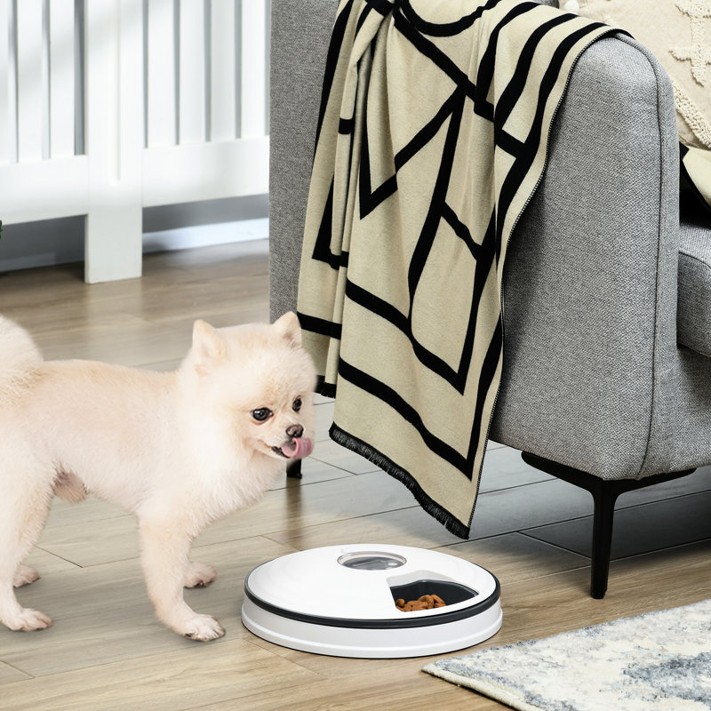 Automatic Pet Food Supply System, 6 Meal Trays, Digital Timer, Led Display For Pets Feeder With Function, Timer