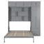 Grand lit escamotable mural avec armoire, tablettes et garde-robe, lit plateforme pliable peu encombrant, gris-766350704