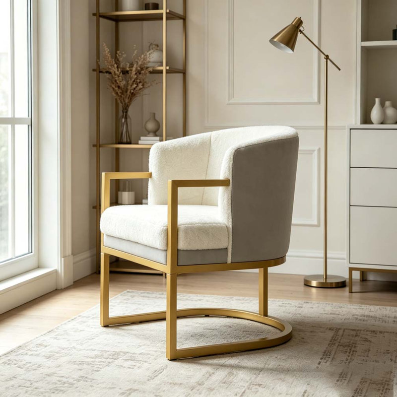 Chaise de lecture rembourrée Modern, Beige