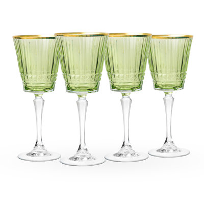 Cristine Gold Rim White Wine Glass, Set Of 4