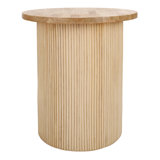 Dashad Rattan Side/End Table W/ Wood Top