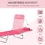 Chaise pliante d'extérieur rose, avec siège réglable et en filet pour chaise de plage, inclinable et respirante