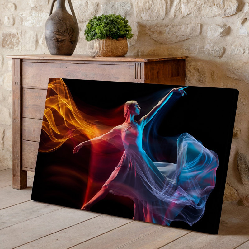 Reproduction d'art sur toile "A Graceful Dancer" Mid Pose Exude Elegance and Dynamism, H 30 po x l 30 po