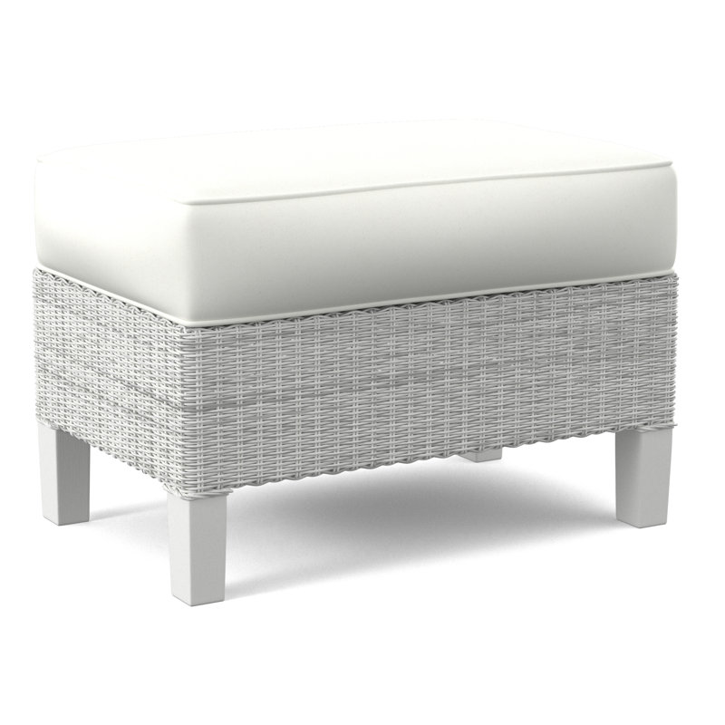 Gibraltar Ottoman, Frost White, White Performance Fabric; 0851-94