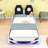 Twin Wooden Race Car-Themed Bed with Upholstered Backrests and LED Lighting-2133240873
