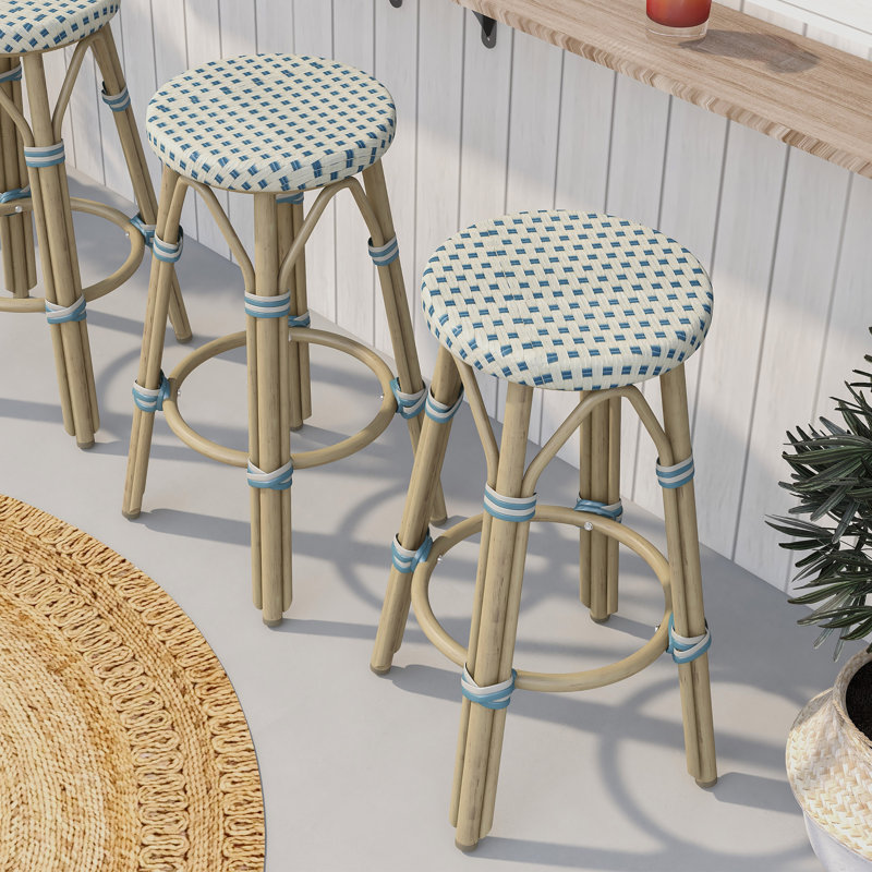 Tabouret de bar Arduino, 26", Bleu / Beige