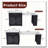 80-inch Expandable Kitchen Island with Dining Table, Marble-Grain Countertop with Power Outlet, Mobile Storage Cart with Cabinet & 2 Drawers, Kitchen Prep Table (Black)