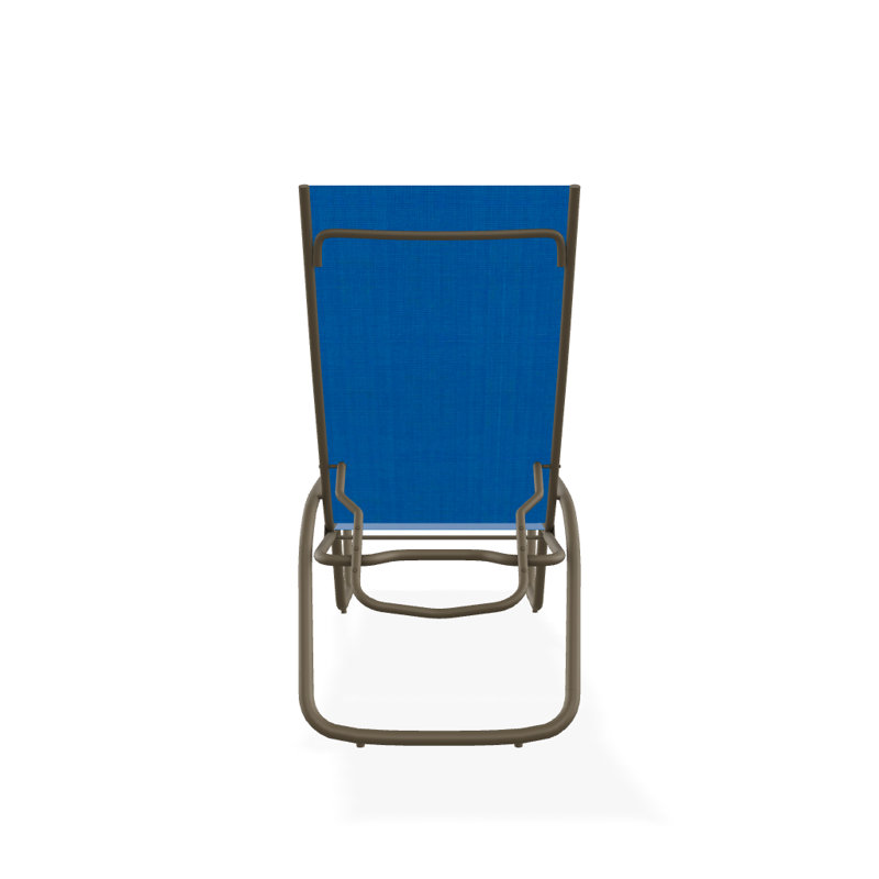 Outdoor Rust-Resistant Metal Chaise Lounge, Textured Beachwood, Pacific Blue 28D