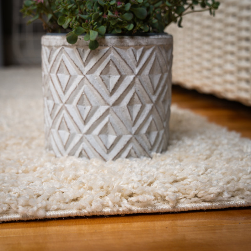 Twist Solid Colour Area Rug, Rectangular 160 x 230cm, Cream