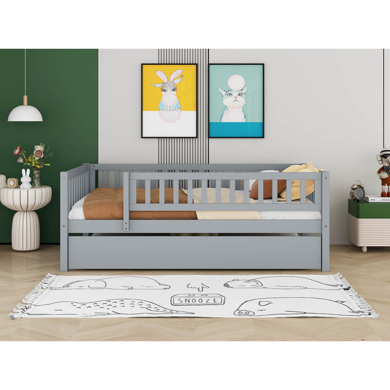 Lit de jour simple avec couchette Buchheit par Red Barrel Studio®, Gris