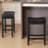 25.75" H Mid-Century Modern Backless Upholstered Counter Stool with Wood Frame-770099662-758719782