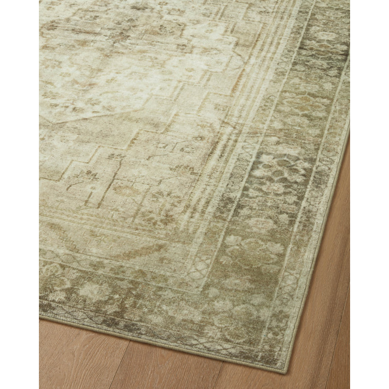 Natural and Granite Washable Rectangular 7'6" x 9'6" Area Rug