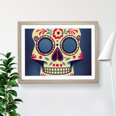 Mind Blowing Floral Sugar Skull - Framed Print