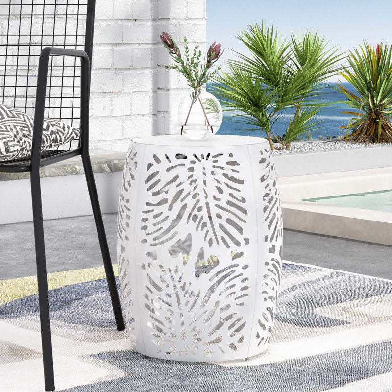 Table de bout en métal - Grand, Blanc