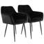 Chaise 2 pièces Alijandra Corrigan Studio® en velours capitonné noir avec pieds en métal noir