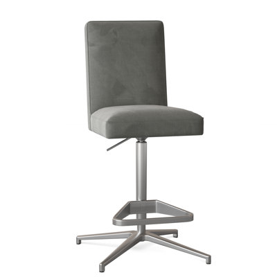 Uma Upholstered Adjustable Height Counter Stool with Metal Frame