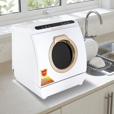 Mini lave-vaisselle de comptoir de 6,35 pte avec 5 modes de lavage et stérilisation à l'ozone pour 8 couverts