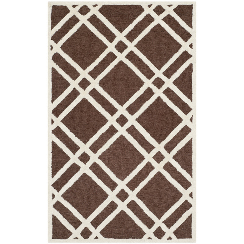 Ellicott Hand Tufted Wool Geometric Rug, Rectangle 4' x 6'