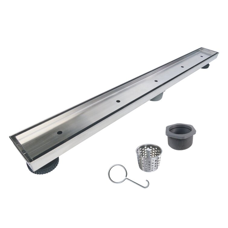 Designline 36 in. Stainless Steel Linear Shower Drain with Tile-In Pattern  Drain Cover