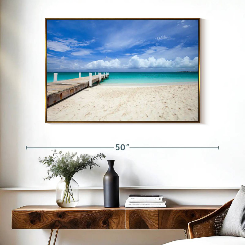 Île Providenciales Macfarlane, Cadre flottant doré, 40 po x 27 po