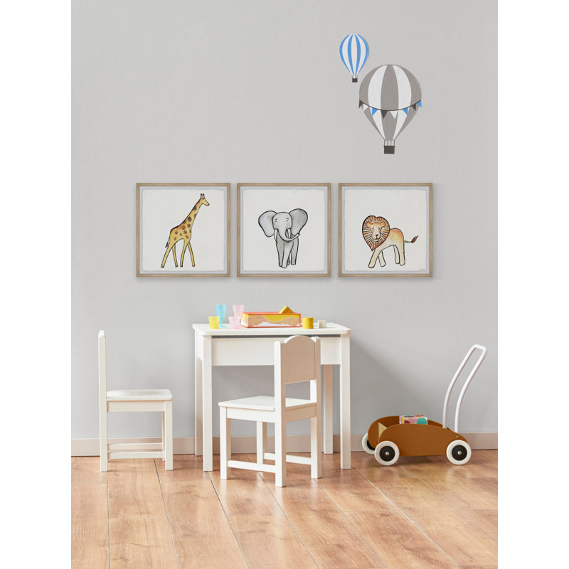 « African Safari Animals » par Marmont Hill-ensemble de 3 reproductions d’art encadrées sur papier