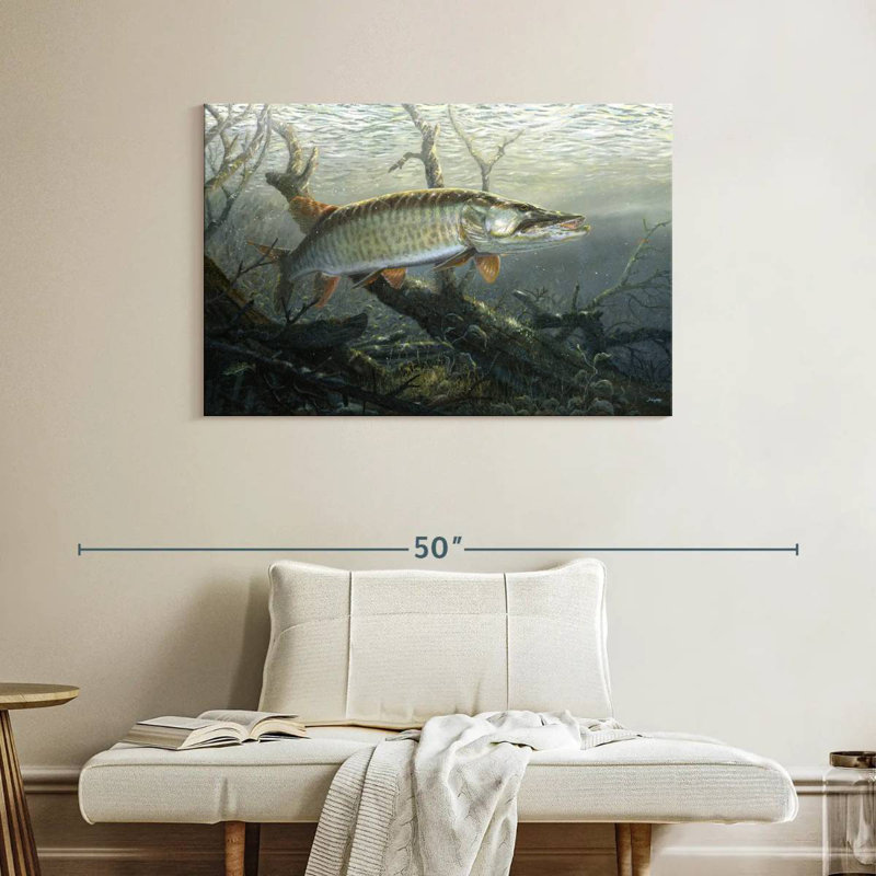 Cruising The Shallows - Muskie, 26" H x 39" W