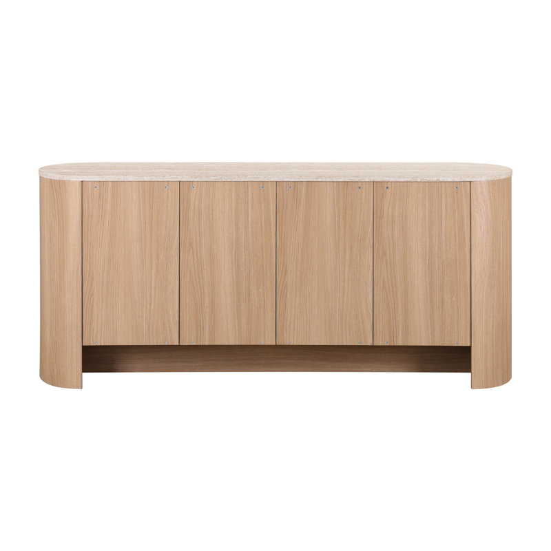 Baron Sideboard 4 Doors, Travertine/Euro Oak