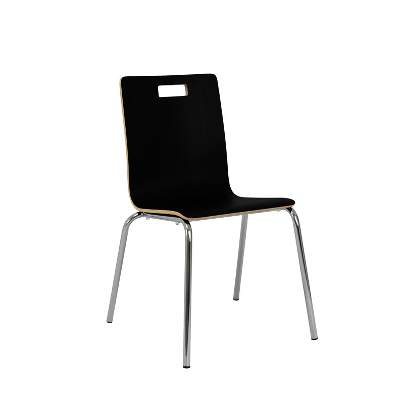 Chaise empilable Alexis, paquet de 4, Noir, noir, noir, noir