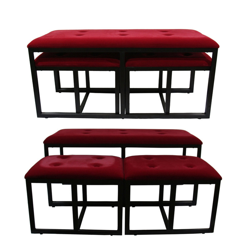 Polyester Blend Upholstered Storage Bench