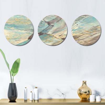 Ensemble de 3 décorations murales en métal paysage minéral