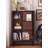 French-Style Vintage Bookcase With Glass Doors For Storage