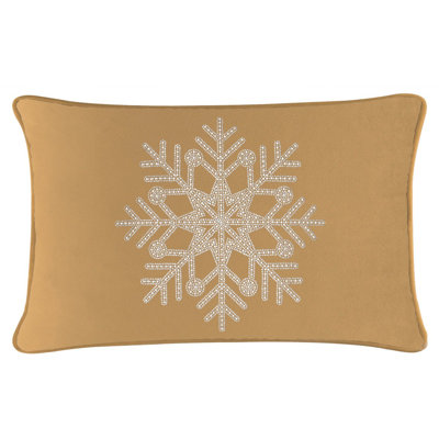 Sparkles Home Snowflake Pillow | Rhinestones & Faux Pearls | Feather Fill | Customizable Colors