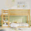 Lit superposé simple au-dessus d'un lit simple avec tablettes de rangement-1915736776