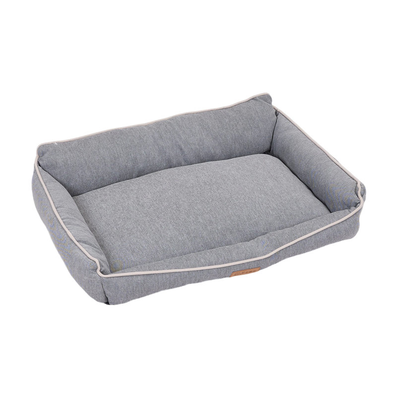 Cotton Pet Bed, Grey, 16cm H x 50cm W x 38cm D
