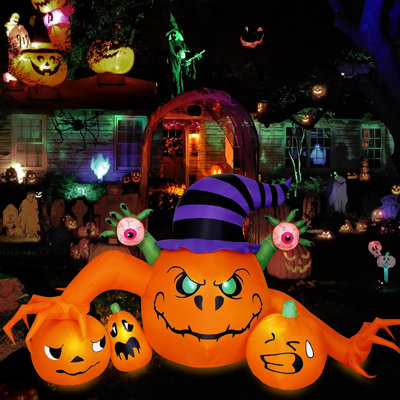 Décoration Halloween Géante – Faucheuse Citrouille Gonflable 9ft (2,74m) Raymall – Neuf