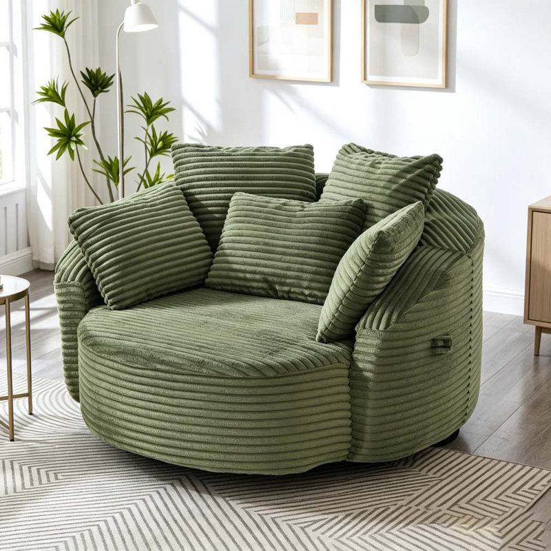 Fauteuil demi-tonneau pivotant à 360 °, Vert
