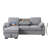 Ken 91In Sleeper Sectional Sofa W Storage Chaise,  USB, Light Gray Chenille-121897286