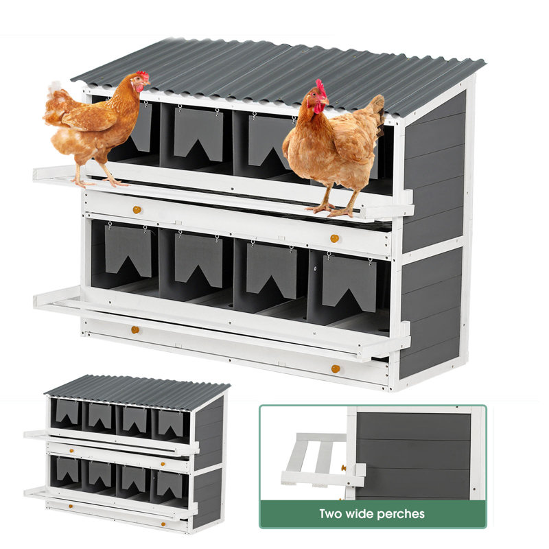 Boîte de nidification pour poulet 47 grilles 47 po x 26,4 po x 35,4 po