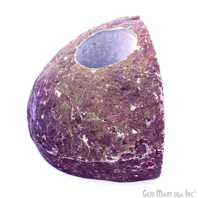 Rough Agate Candle Holder, Purple Crystal Home Décor, Natural Agate Home Accent