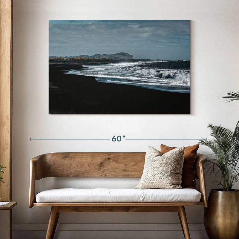 Plage de sable noir Gillard Vik, H 32 po x l 48 po