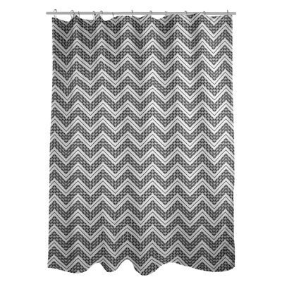 Rideau de douche simple à chevrons à la main classic