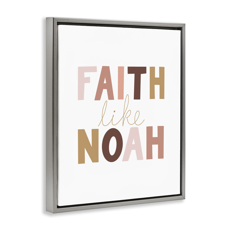 Faith Like Noah, art mural encadré sur toile flottante par Tara Moss, Cadre flottant gris lustré, H 21 po x l 17 po